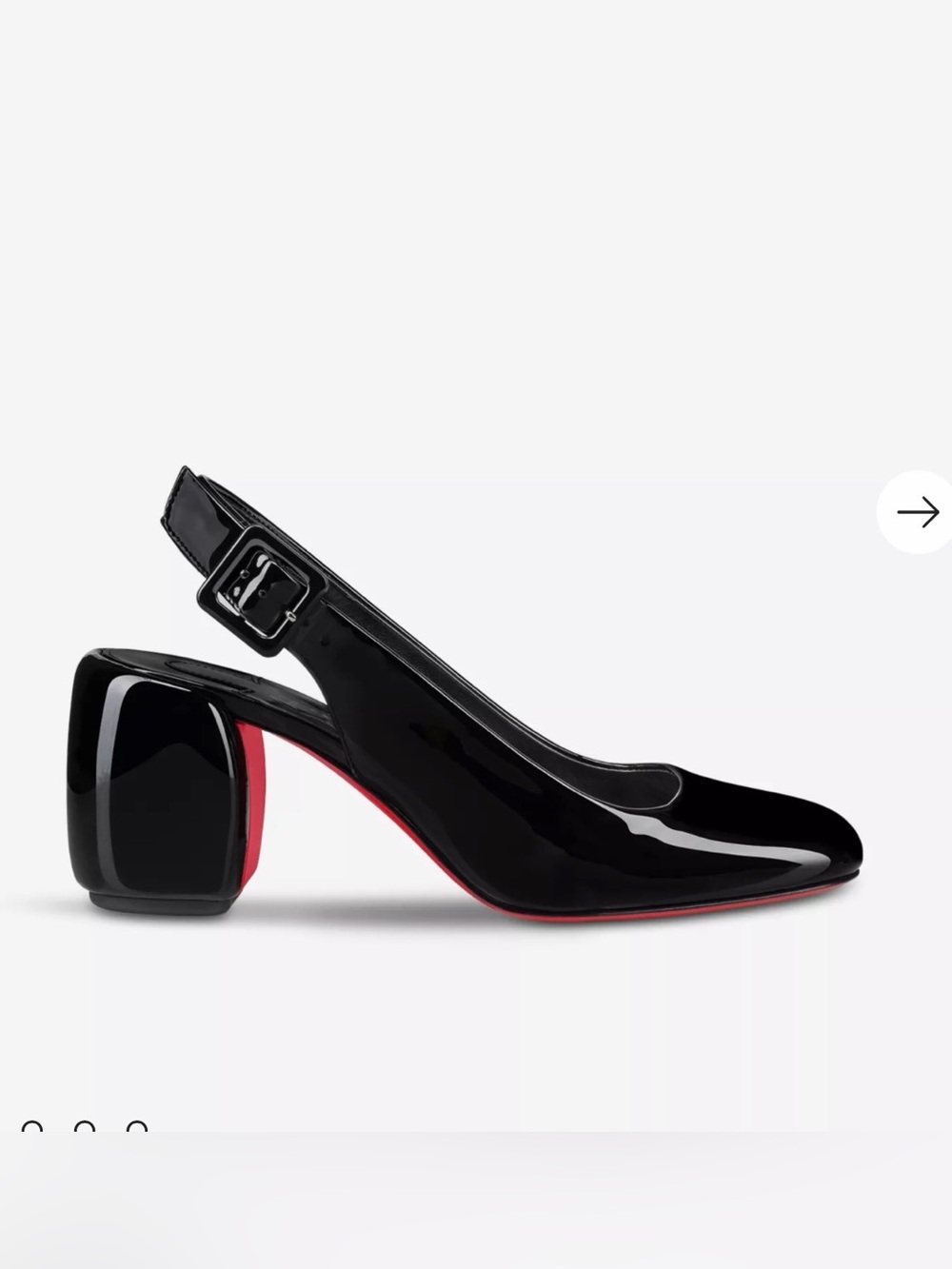 Louboutin Minny Sling 70 Black Patent size 37